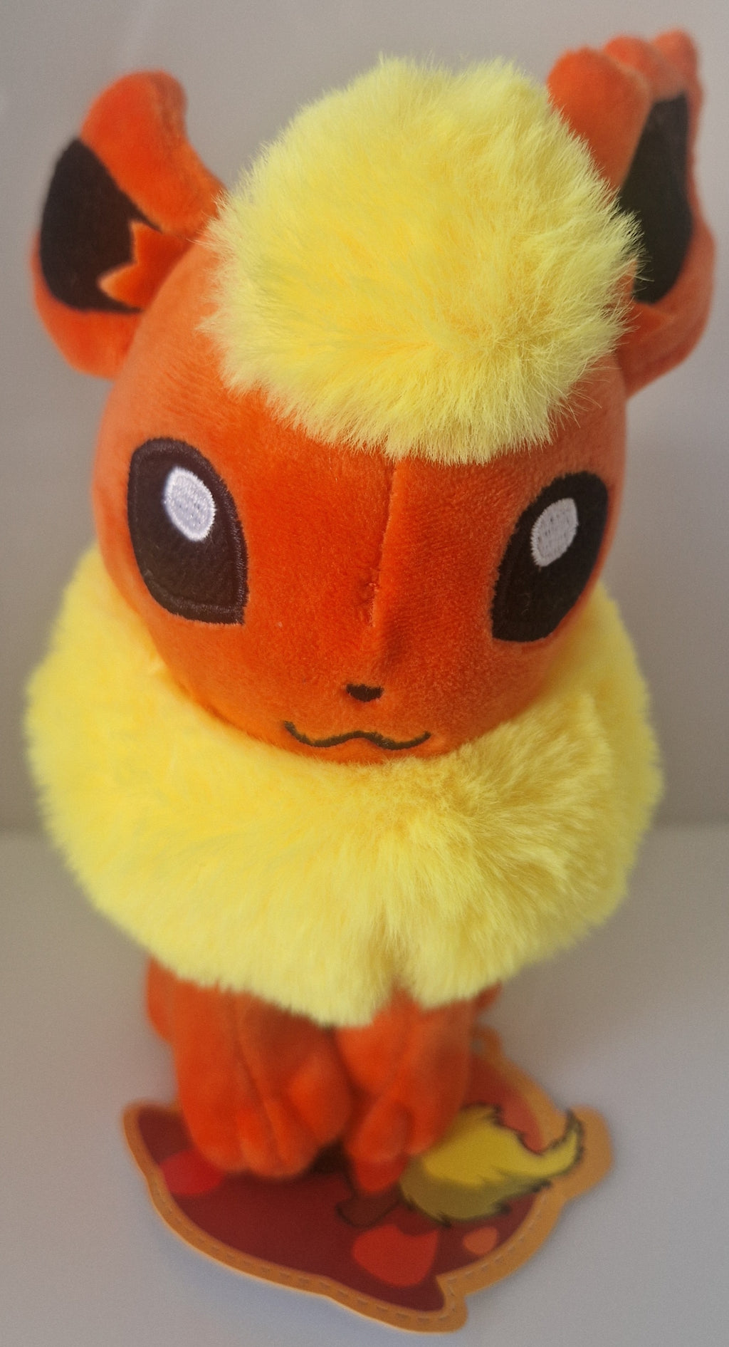 Front view of Pokémon Flareon plush soft toy