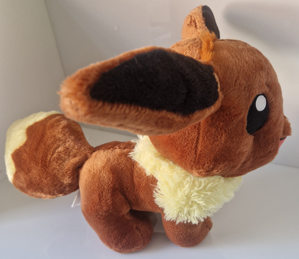 Side view of official Pokémon Eevee Build-A-Bear Workshop plush