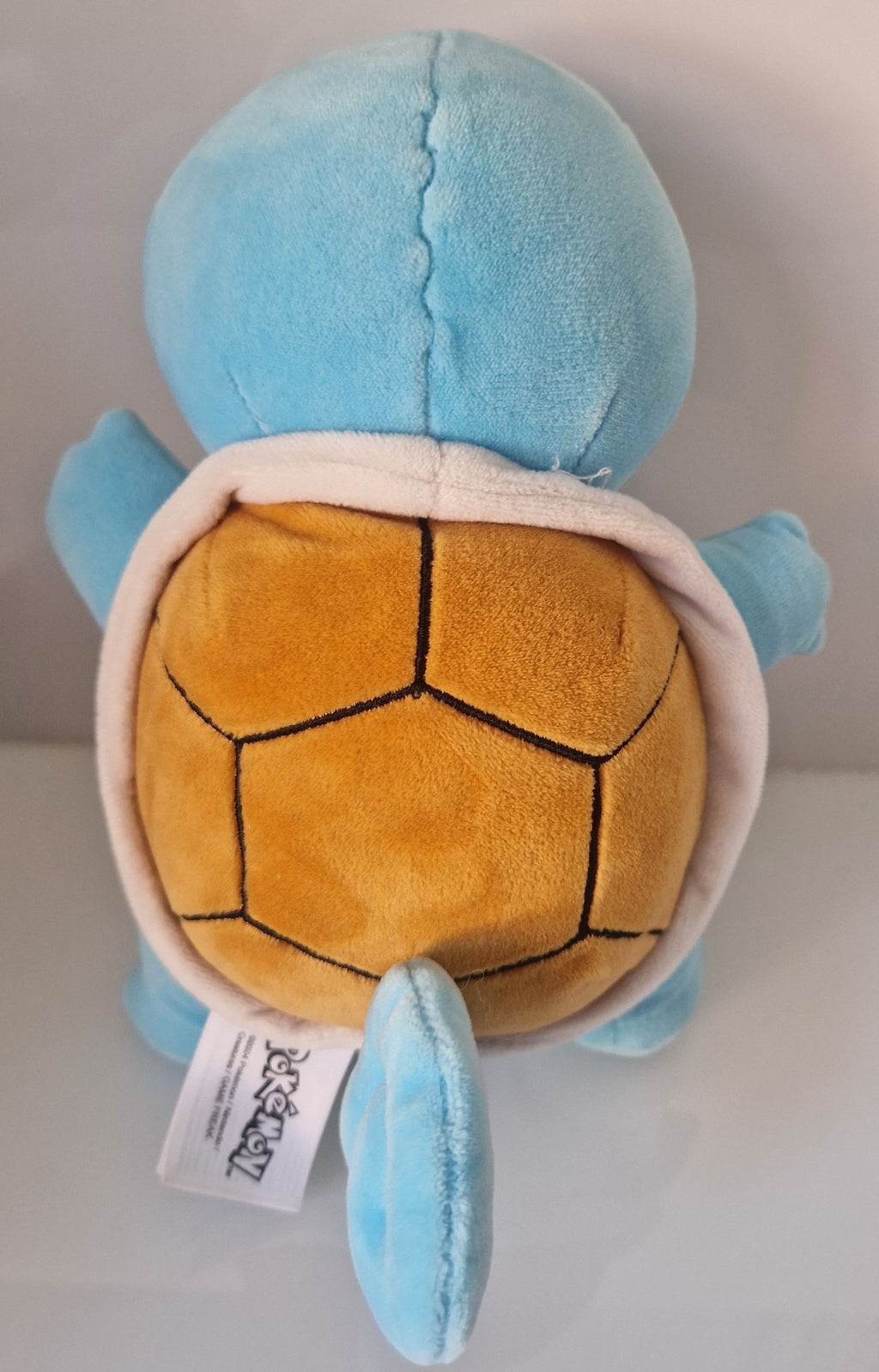 Rear view showing the shell of Pokémon Squirtle plush