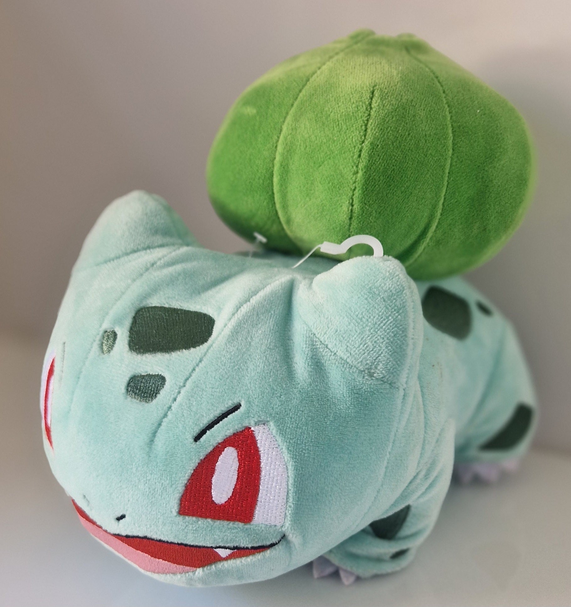 Front view of Pokémon Bulbasaur plush soft toy