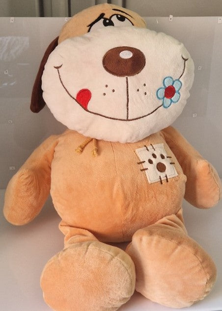 Large Tan Cartoon Dog Plush Soft Toy