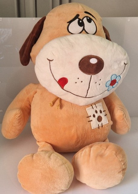 Large Tan Cartoon Dog Plush Soft Toy