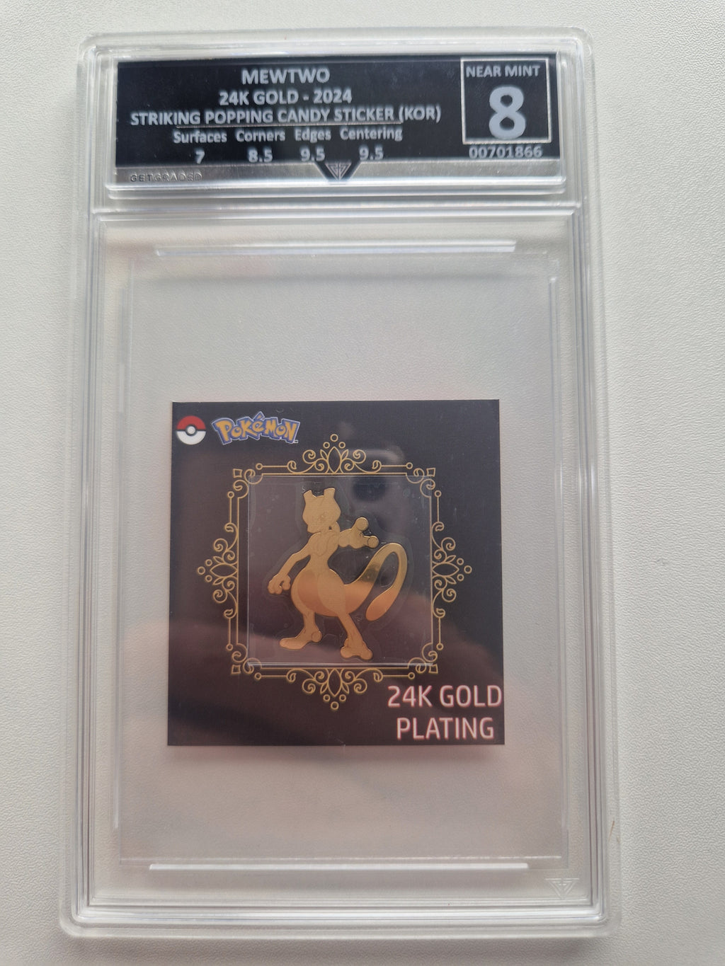 Mewtwo 24K Gold Plated Sticker Korean 2024 – GetGraded 8