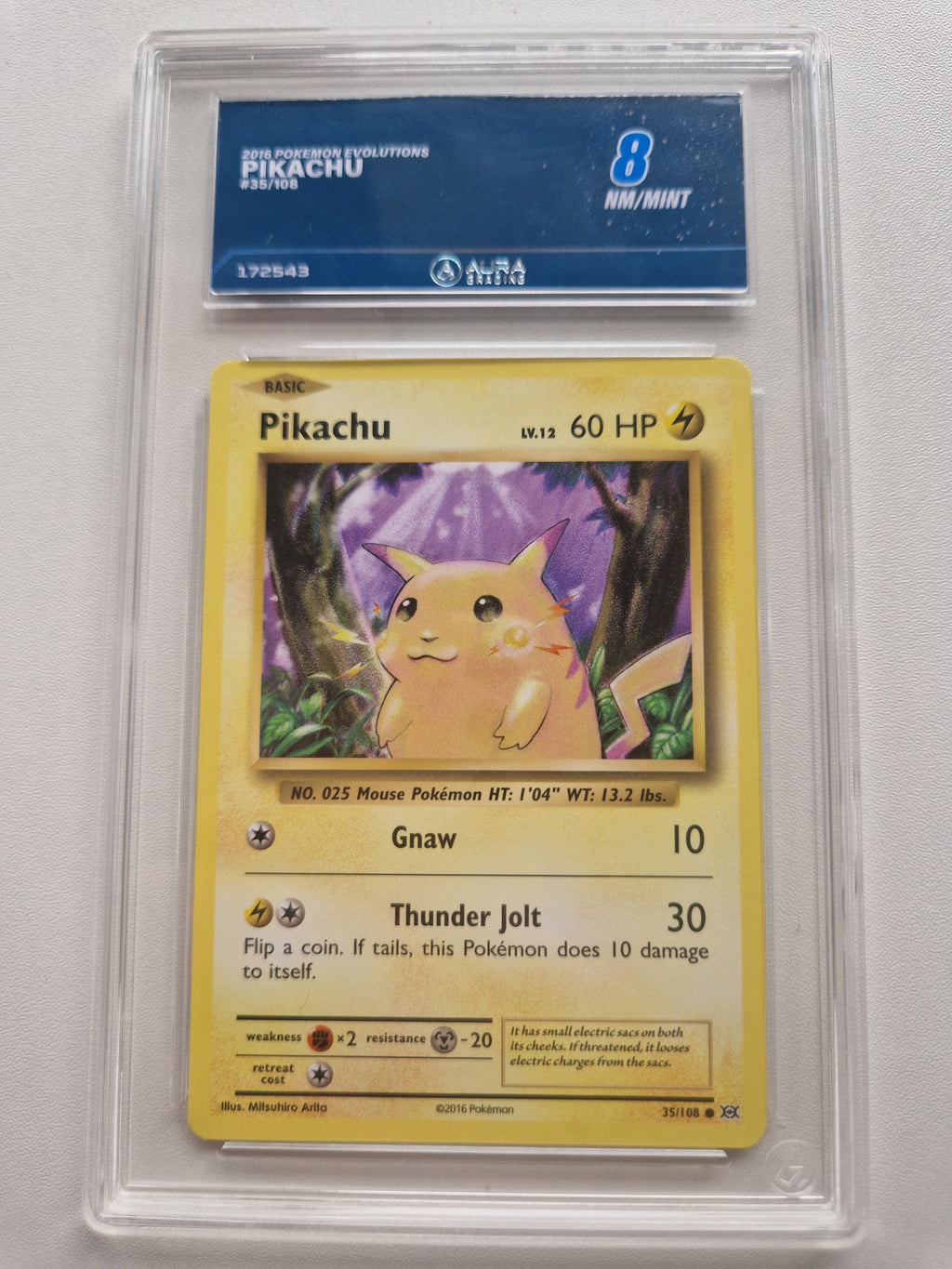 Pikachu 35/108 XY Evolutions 2016 – Aura 8 front