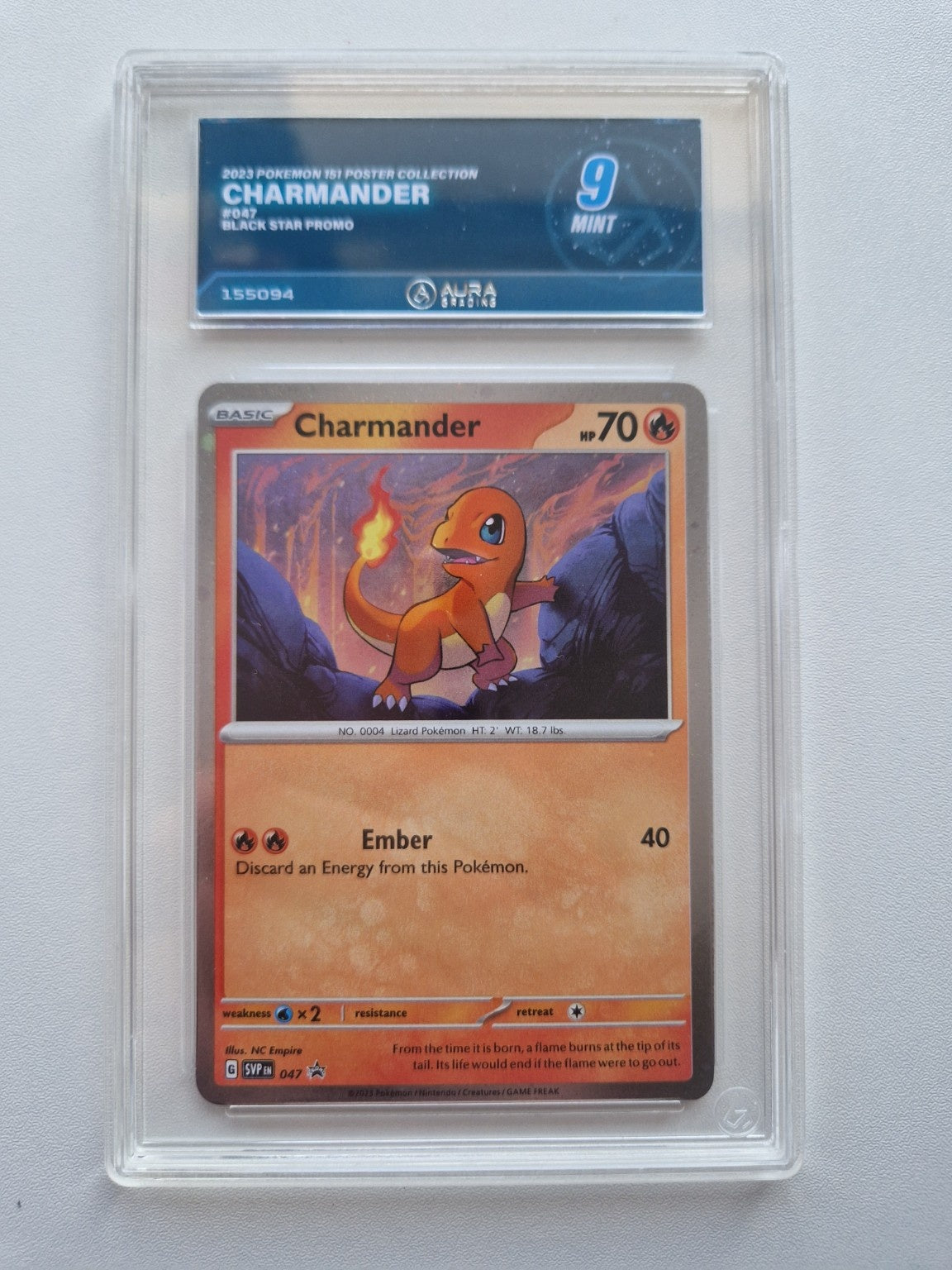 Charmander 047/SV-P Black Star Promo 2023 – Aura 9 front