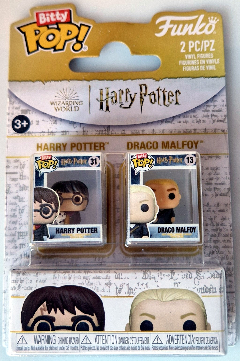 Front of Funko Bitty Pop Harry Potter and Draco Malfoy two-pack