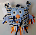 Blue Striped Owl Sensory Activity Plush Soft Toy Preloved
