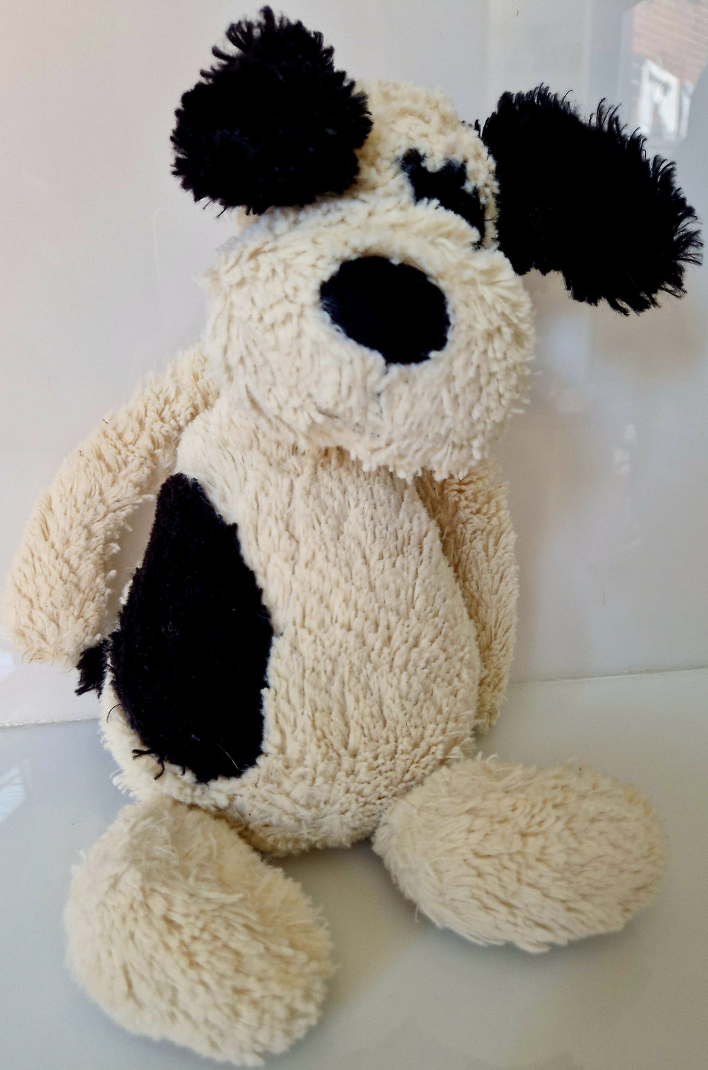 Black & White Dog Plush Soft Toy Preloved