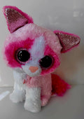 TY Beanie Boo Fiona Pink & White Fox Plush Soft Toy Preloved
