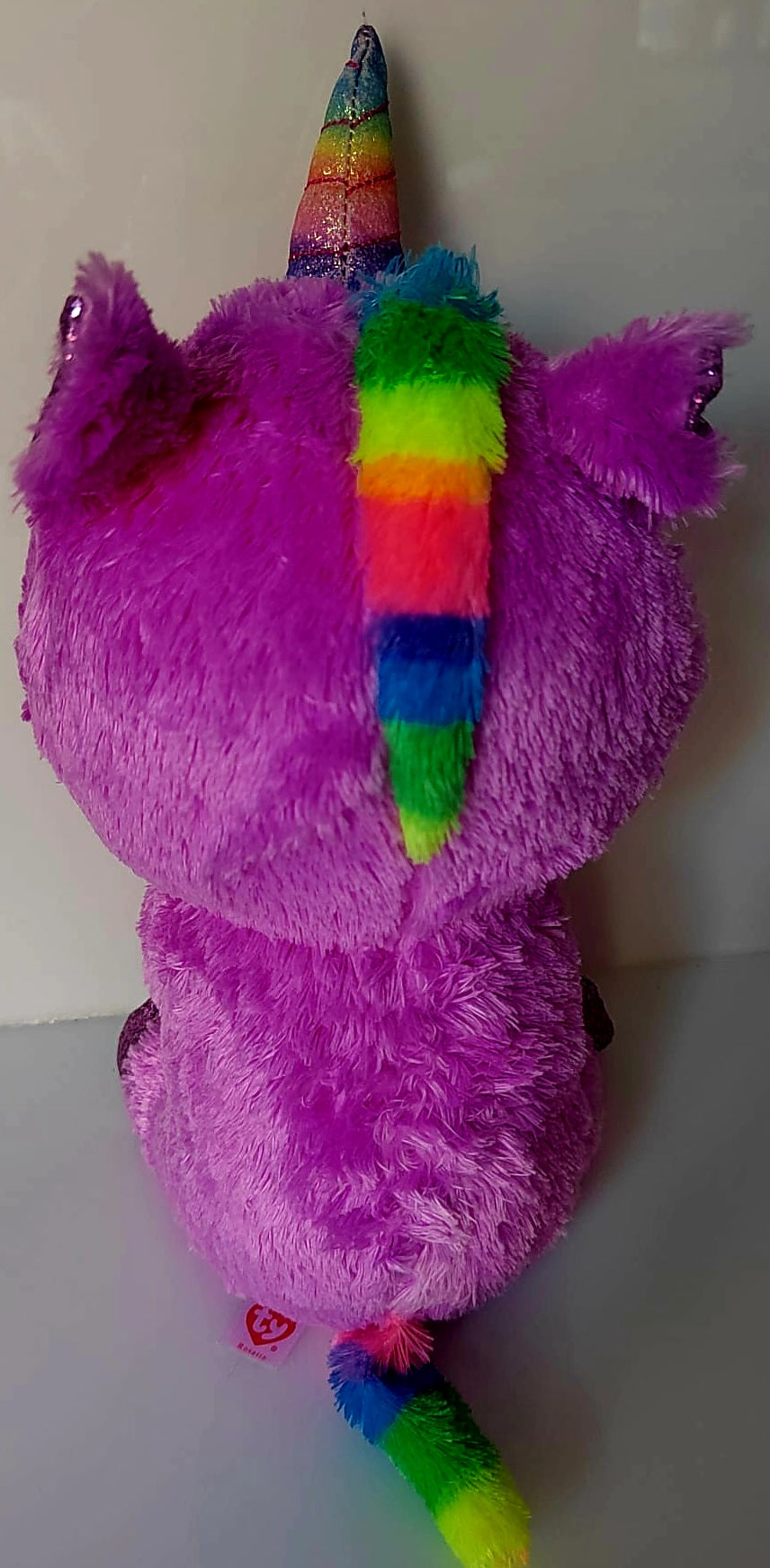 TY Beanie Boo Rosette Purple Rainbow Unicorn Plush Soft Toy Preloved