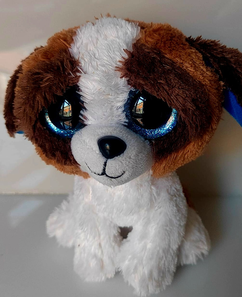 TY Beanie Boo Duke Brown & White Dog Plush Soft Toy Preloved