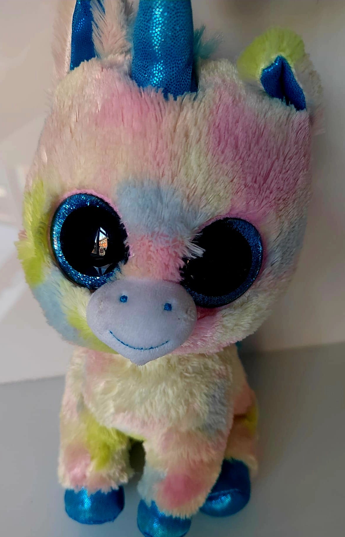 TY Beanie Boo Pixy Pastel Rainbow Unicorn Plush Soft Toy Preloved