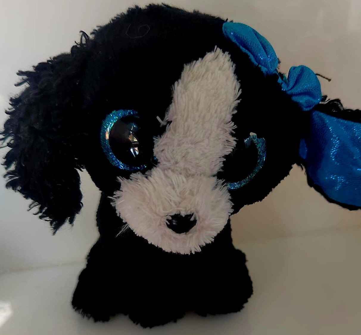 TY Beanie Boo Tracey Black & White Dog Plush Soft Toy Preloved